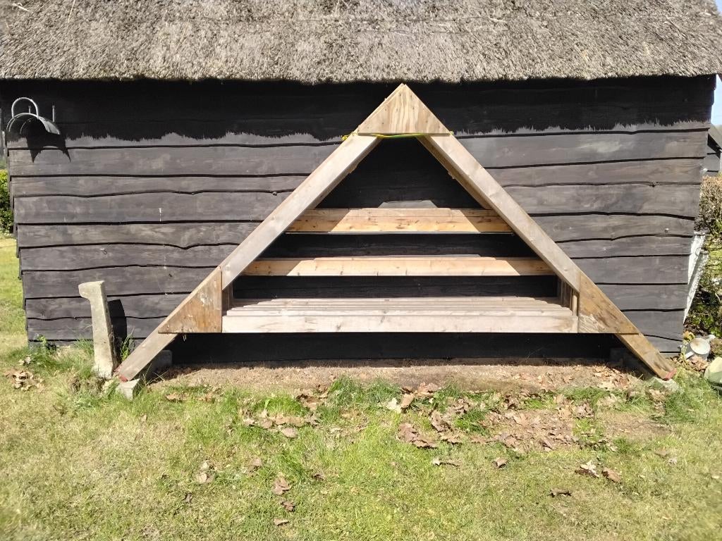Balken spanten schuur garage, Doe-het-zelf en Verbouw, Hout en Planken, Ophalen, Gebruikt, Balk, Vuren