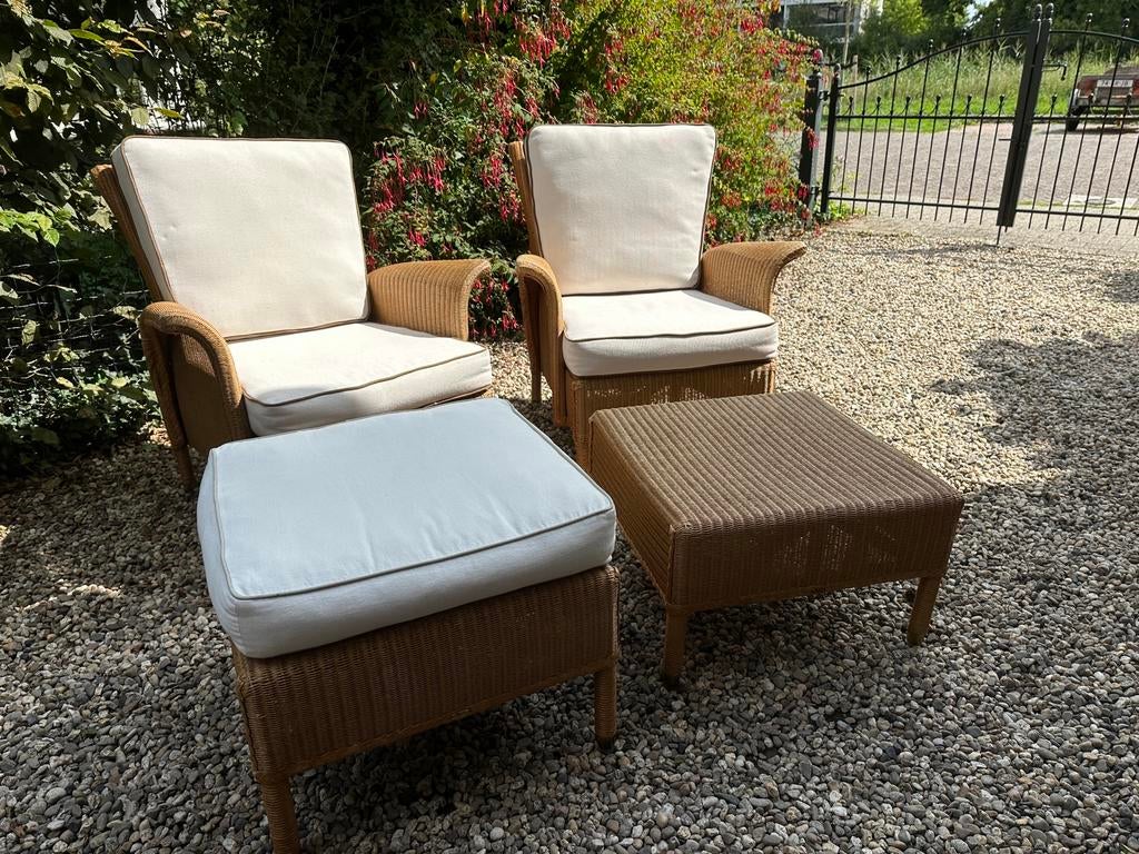 Set van Lloyd Loom stoelen, ontworpen door Jan des Bouvrie, Ophalen, Gebruikt, Twee, Bruin