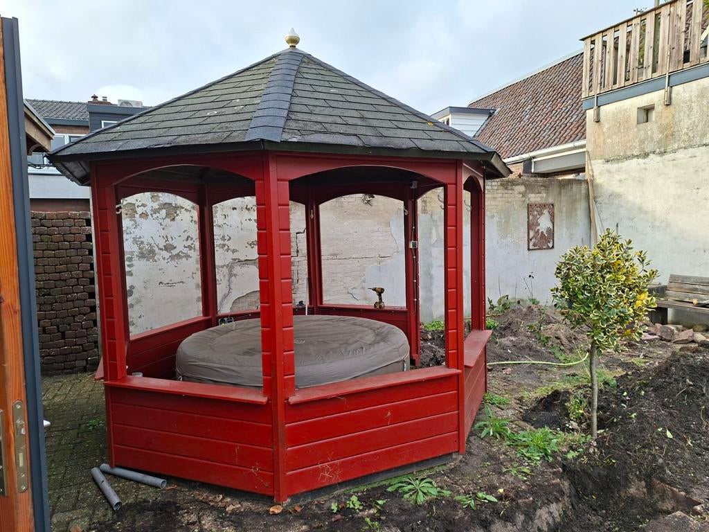 Achtkantige prieel + Bestway jacuzzi, Tuin en Terras, Ophalen, Tuinpaviljoen