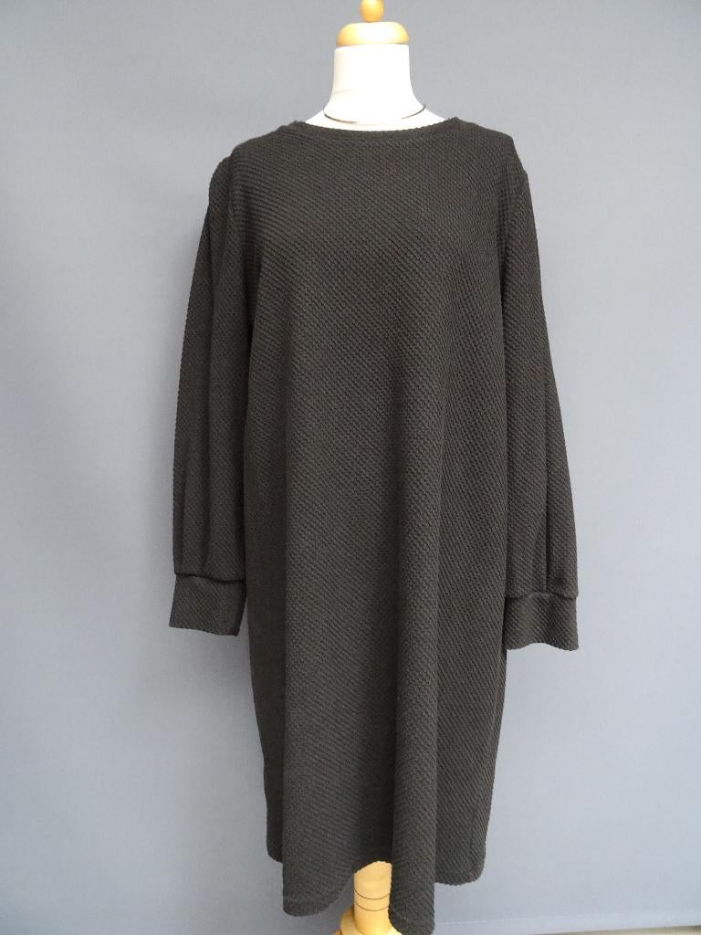 HEMA maat XL, structuurmateriaal jersey jurk., Kleding | Dames, Jurken, Zwart, Maat 46/48 (XL) of groter, Ophalen of Verzenden