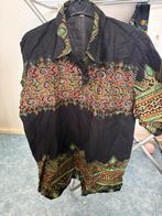 Nieuwe Mannen Korte Mouwen Batik Blouse - Maat M (Indonesisc, Kleding | Heren, Overhemden, Ophalen of Verzenden, Nieuw, Overige kleuren