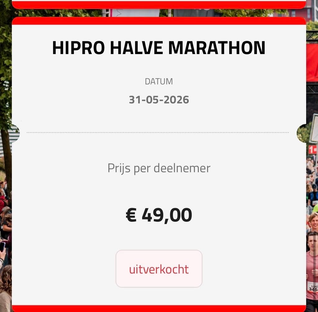 GEZOCHT | Utrecht Halve Marathon Startbewijs!, Tickets en Kaartjes, Eén persoon, Mei