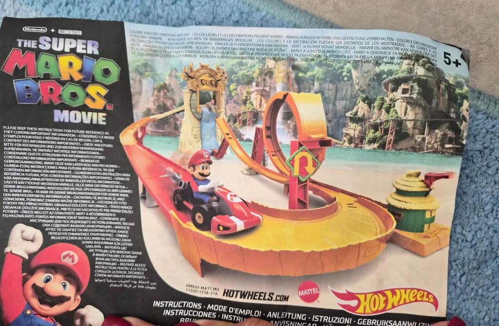 Hot Wheels Super Mario race auto baan, Ophalen of Verzenden, Zo goed als nieuw, Handmatig, Hot Wheels