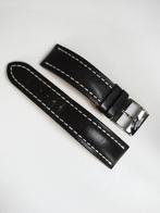 Breitling lederen band met gespsluiting nieuw, Ophalen of Verzenden, Nieuw, Zwart, Leer