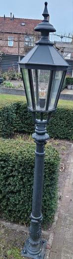 4 landelijke tuinlampen zwart gietijzer, Ophalen, Staande lamp, Netvoeding, 50 tot 250 watt