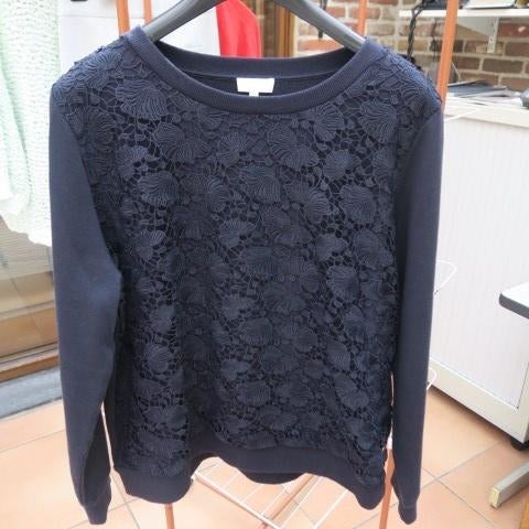 Sweater blauw vooraan kant Escada sport mt XL, Blauw, Maat 46/48 (XL) of groter, Ophalen of Verzenden, Zo goed als nieuw