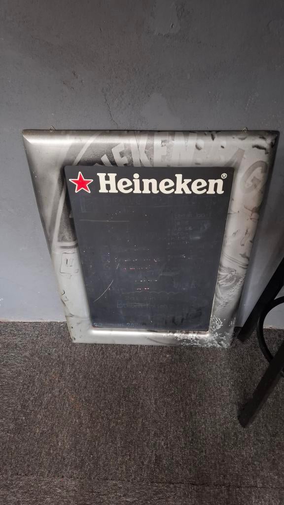 Heineken krijt bord org 85x55 cm, Verzamelen, Ophalen of Verzenden, Reclamebord, Plaat of Schild, Heineken