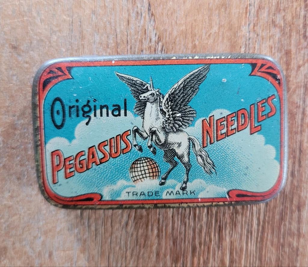 Oud Pegasus Grammofoon Naalden Blikje - Vintage Tin, Ophalen of Verzenden, Gebruikt, Verpakking