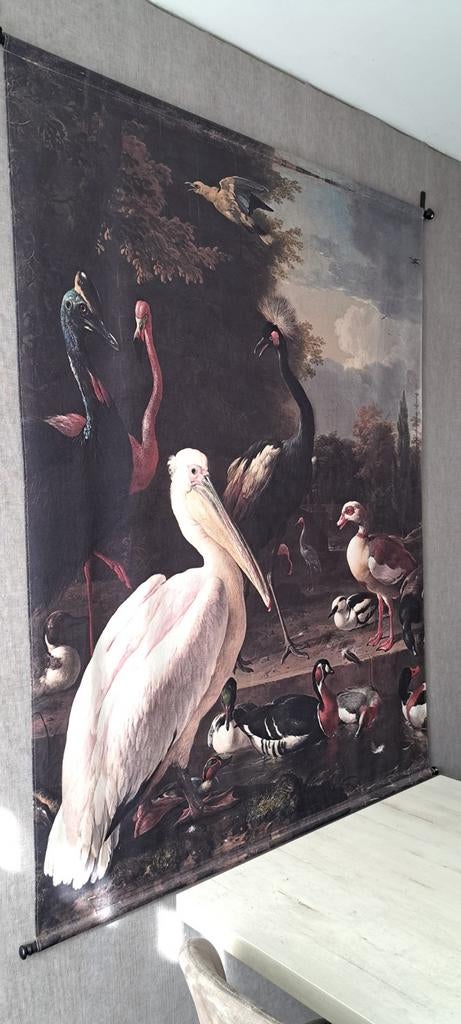 Wandkleed met vogels 170x120 cm, Ophalen of Verzenden, Gebruikt, Textiel, Wandkleed