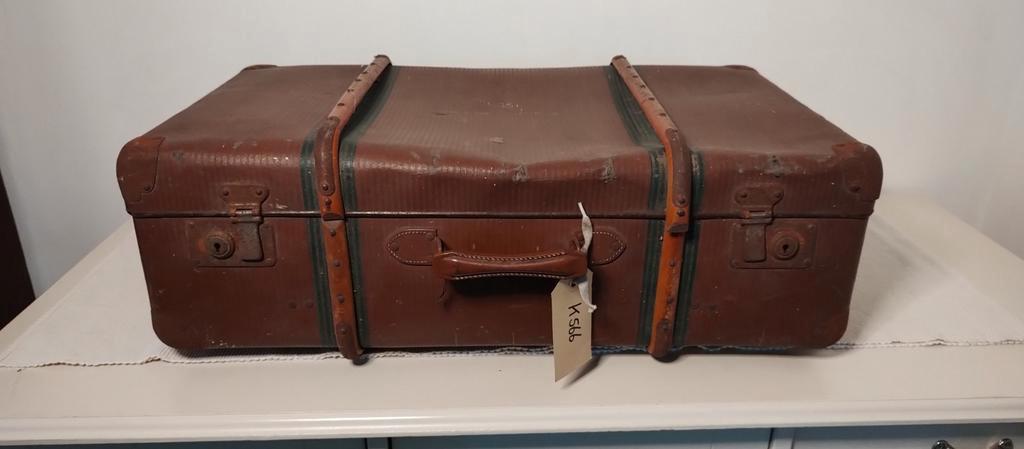 K566 VINTAGE jaren 30-40 koffer / hutkoffer, Sieraden, Tassen en Uiterlijk, Koffers, Overige materialen, Gebruikt, Onbekend, Ophalen of Verzenden