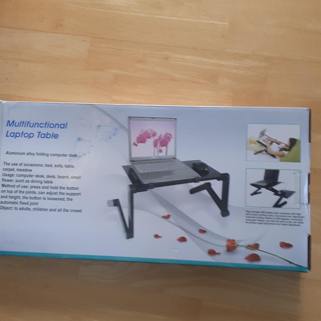 laptoptafeltje zwart met ventilator, Computers en Software, Laptoptafels, Ophalen of Verzenden, Zo goed als nieuw