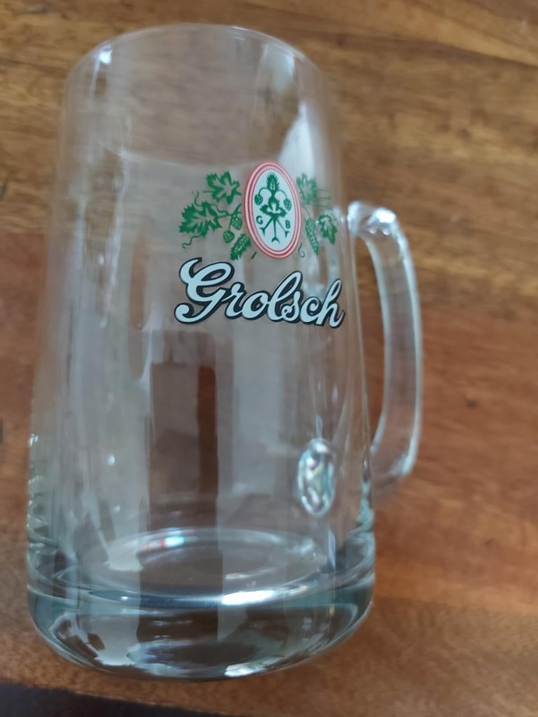 2 Grolsch bierglazen: pul en kelk, Ophalen of Verzenden