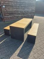 Tuintafel met 2 banken, Ophalen, Gebruikt, Rotan