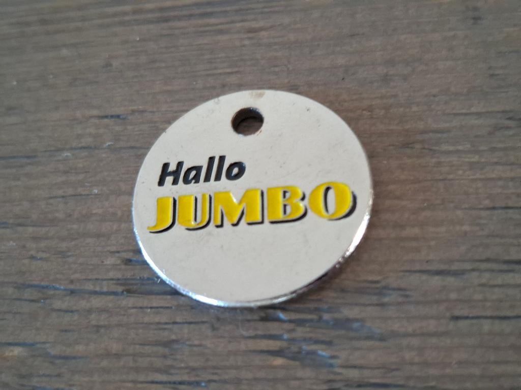 Jumbo winkelwagenmuntje “Hallo Jumbo” – metaal, Verzamelen, Winkelwagenmuntjes, Ophalen of Verzenden