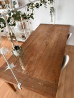 Eettafel, hardhout (Eiken) en salontafel, Ophalen, 200 cm of meer, 50 tot 100 cm, Minder dan 50 cm