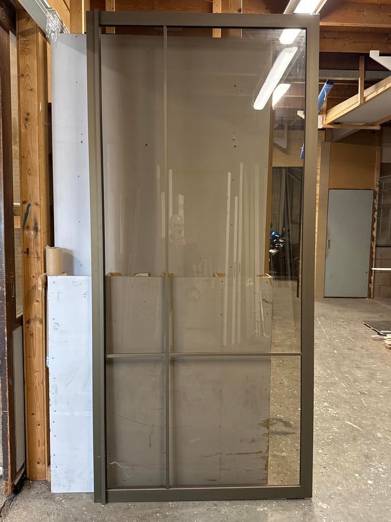 Bronzen Stalen Taatsdeur met Rookglas - Showroommodel, Doe-het-zelf en Verbouw, Deuren en Horren, Ophalen, Binnendeur, Nieuw, Metaal
