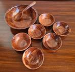 te koop: pindaset van gevlochten hout retro vintage jaren 70, Ophalen of Verzenden, Huis en Inrichting