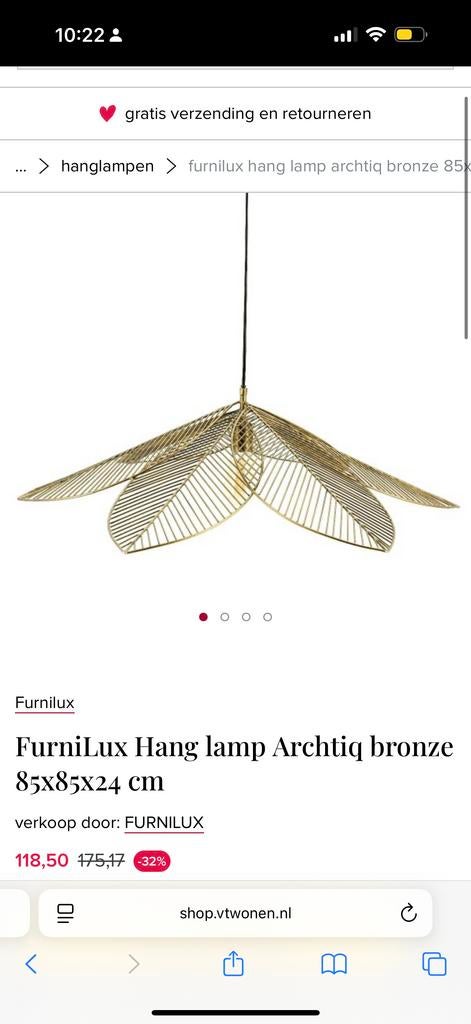 By Boo Hanglamp Archtiq brons 85x85x24 cm, Ophalen, Zo goed als nieuw, Metaal, Minder dan 50 cm