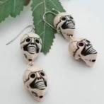HANDGEMAAKTE oorbellen *Skull* Gothic -Emo -Punk -Metal, Ophalen, Overige materialen, Hangers, Overige kleuren
