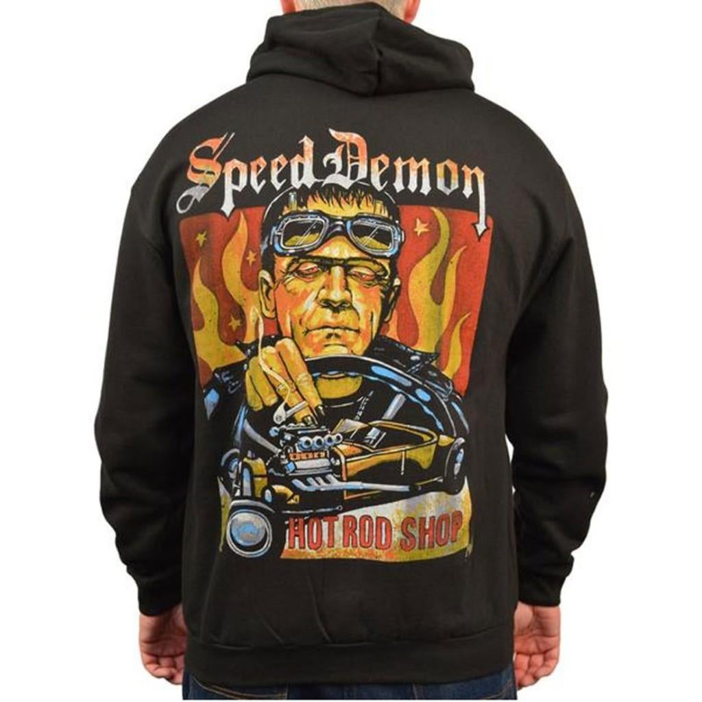 SPEED DEMON HOODIE black  Large, Kleding | Heren, Maat 52/54 (L), Info@workingclassrebel.com, Mike bell, Zwart