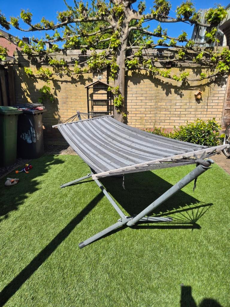 Comfortabele hangmat met standaard - Gebruikt, Tuin en Terras, Hangmatten, Ophalen, Gebruikt, Met standaard, Eenpersoons