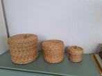 Set van 3 mandjes van Ikea, Huis en Inrichting, Woonaccessoires | Schalen en Manden, Ophalen, Rond, Riet