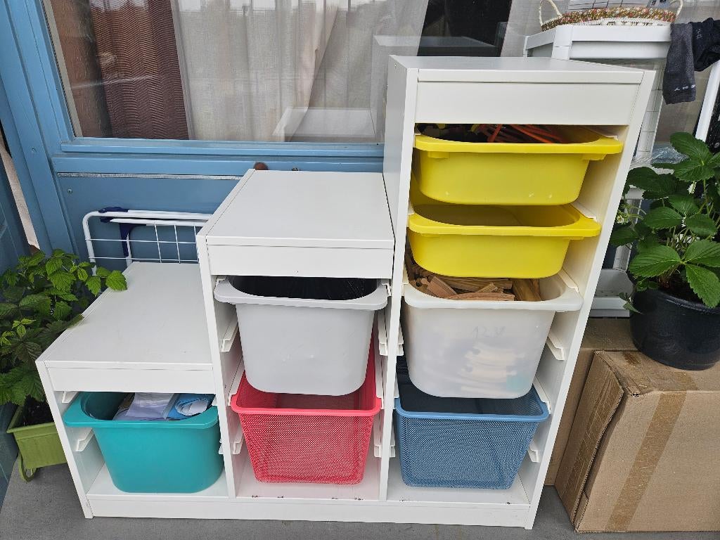 Witte IKEA TROFAST Kast (Trapmodel) – Inclusief 7 bakken!, Ophalen, Gebruikt, 75 tot 100 cm, Minder dan 50 cm