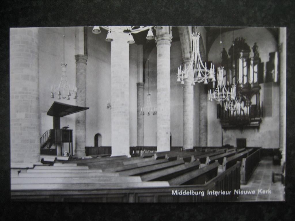 MIDDELBURG Nieuwe kerk Interieur en orgel, Ophalen of Verzenden, 1960 tot 1980, Zeeland