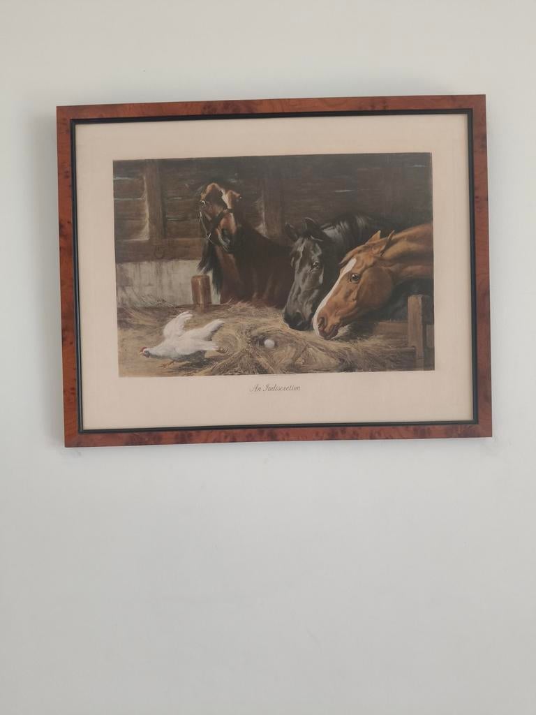 Schilderij paard, 55 cm, 60 cm, Ophalen of Verzenden, Zeefdruk