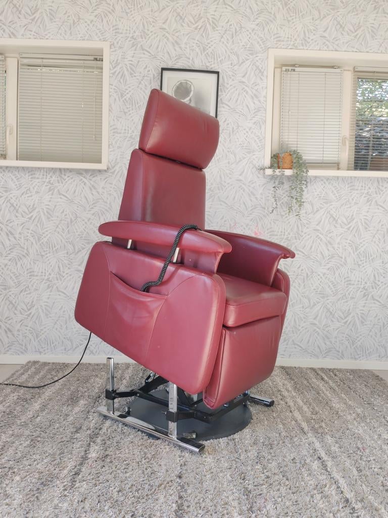 Fitform Sta Op Stoel relax fauteuil op draaiplateau, Gebruikt, Fitform, Onbekend, Leer