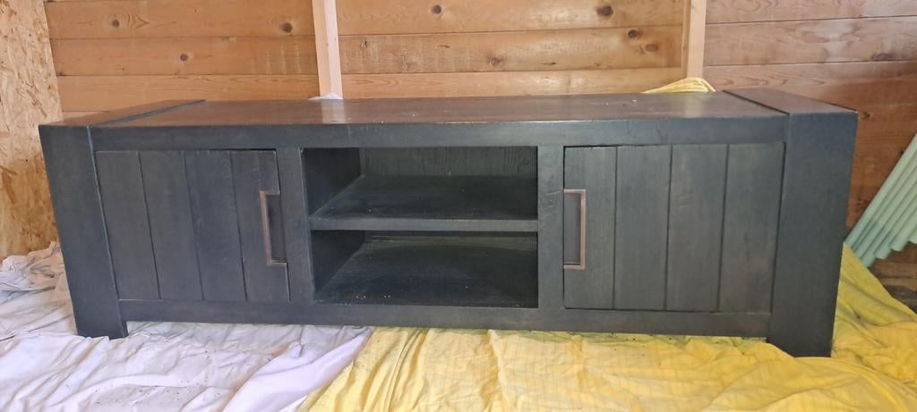 Zware eiken tv kast, Ophalen, 150 tot 200 cm, Eikenhout, Zo goed als nieuw