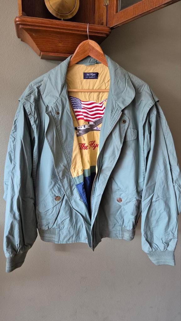 Gant The Flyer vintage jas mt XL groen met borduursel mooi, Overige kleuren, Maat 56/58 (XL), Ophalen of Verzenden, Gant The Flyer vintage