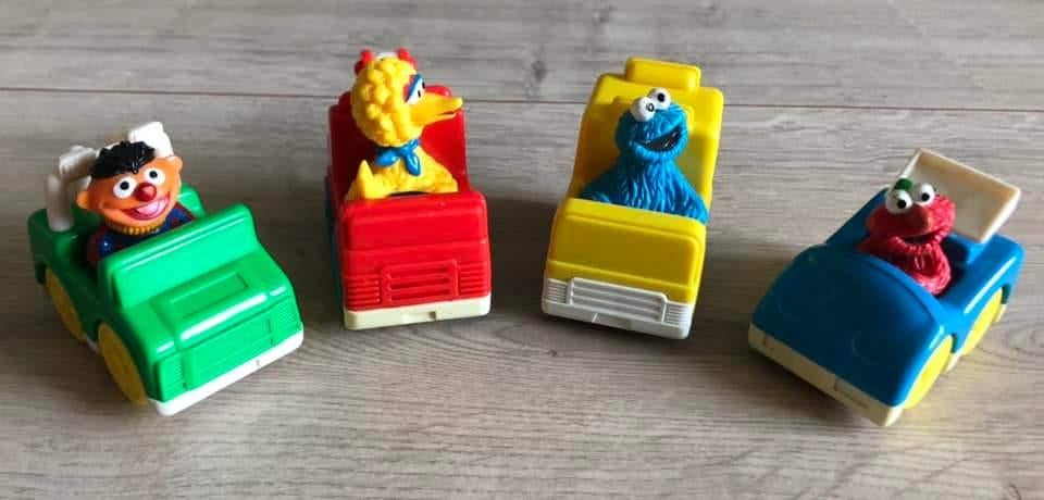 Tyco rijdende Sesamstraat figuren 1992, Ophalen of Verzenden, Gebruikt, Overige typen, Met wieltjes