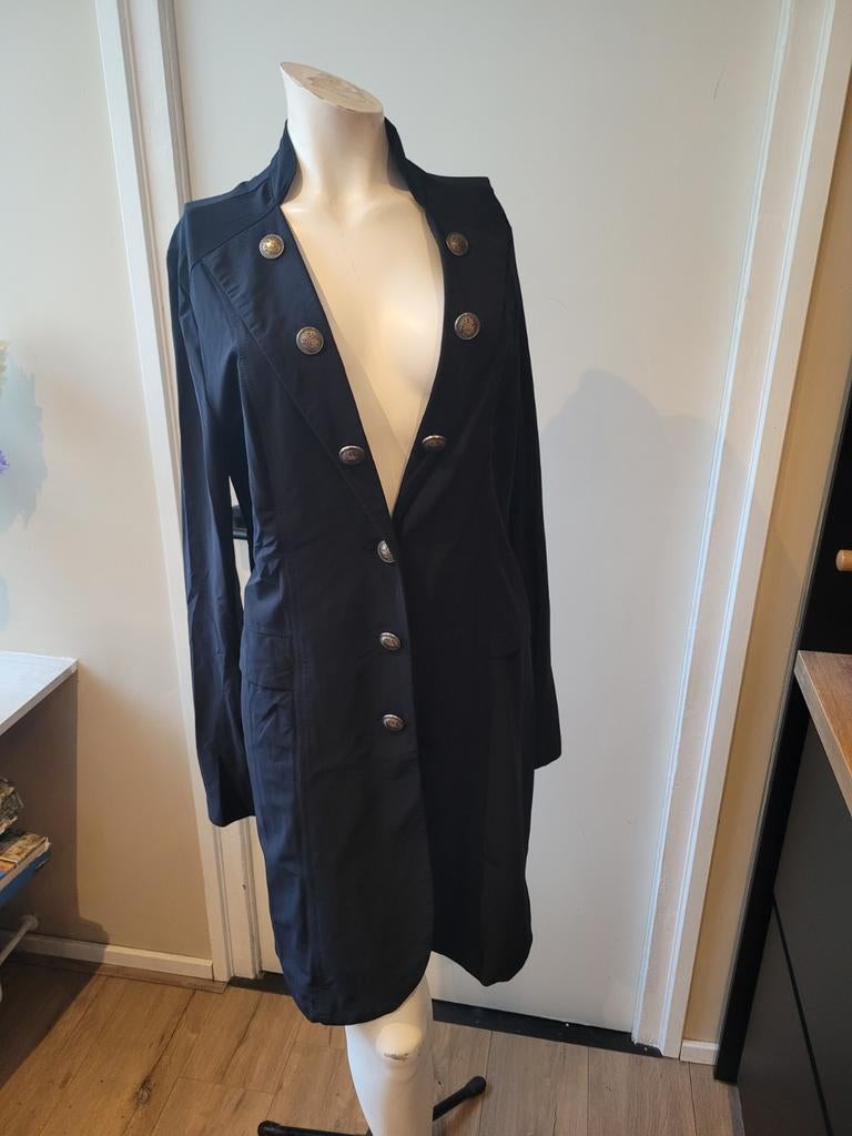 Super leuke zwarte Helena Hart travelstof jurk maat XL, Zwart, Maat 46/48 (XL) of groter, Zo goed als nieuw, Knielengte
