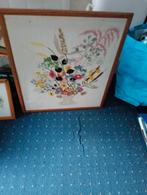 2 bloemen geborduurd lijsten, Ophalen, Minder dan 50 cm, Gebruikt, Overige typen