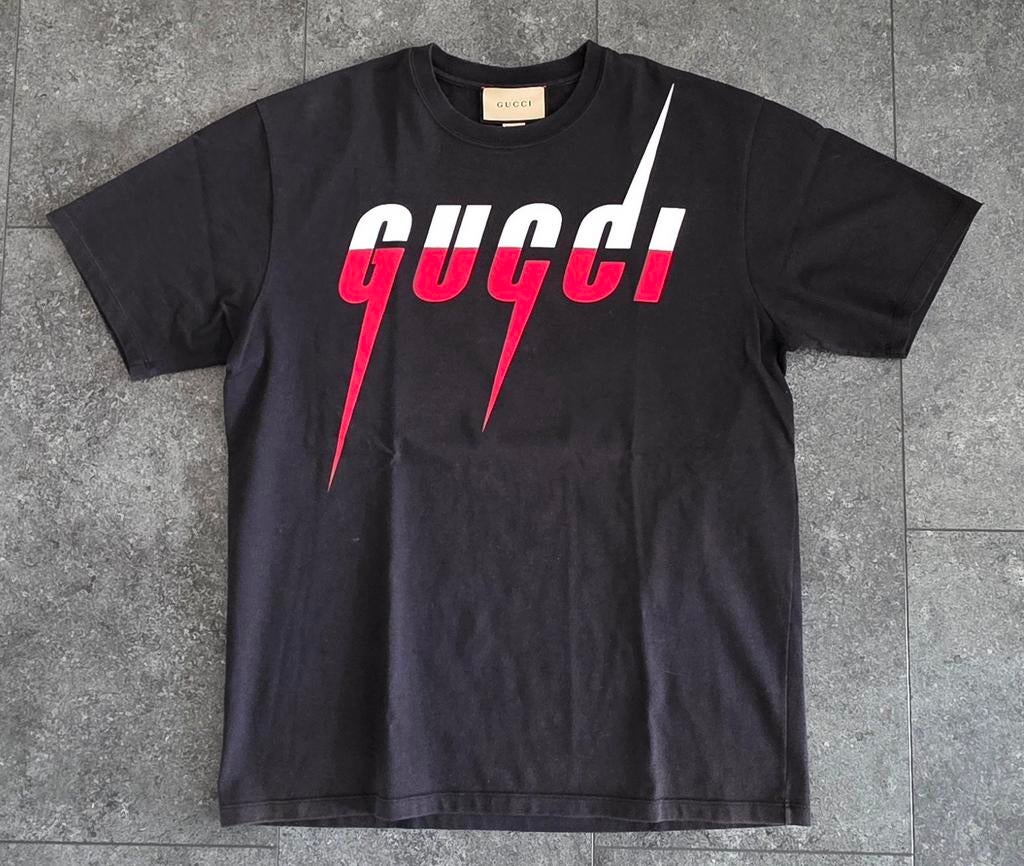 Gucci t-shirt, fendi, prada, vuitton, balenciaga, loewe, Maat 52/54 (L), Zwart, Ophalen of Verzenden, Zo goed als nieuw