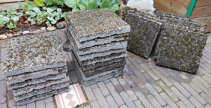 Stoeptegels Grindttegels Terrastegels 30x30x4 cm 38 stuks, Tuin en Terras, Tegels en Klinkers, Gebruikt, Terrastegels, Grind, Ophalen