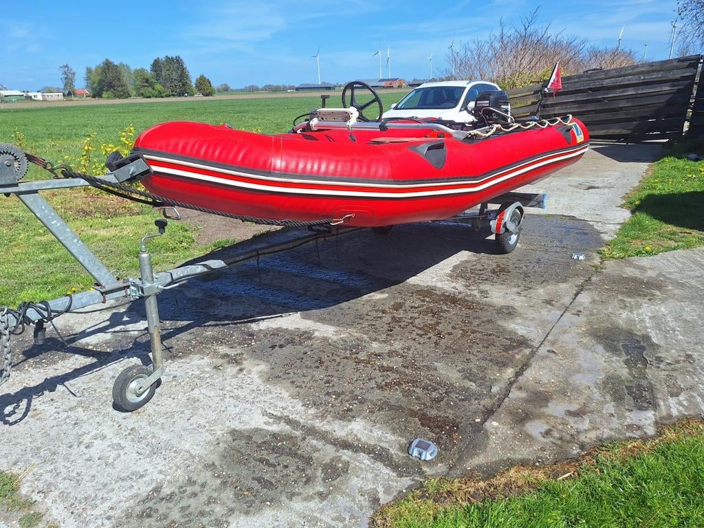 Zodiac Futura MK2 S compleet met trailer, Mercury 8 pk., Ophalen, Aluminium, Gebruikt, Zodiac