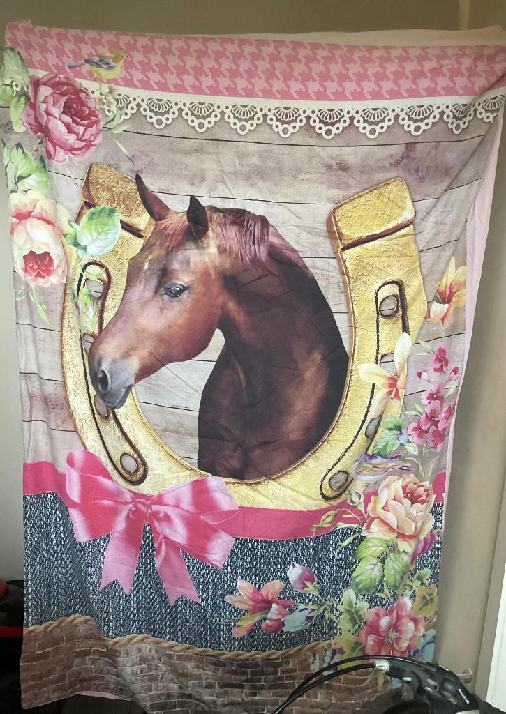 Dekbedovertrek paard, Dekbedovertrek, Zo goed als nieuw, Roze, Verzenden