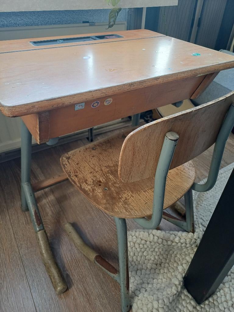 Schoolbankje, Kinderen en Baby's, Kinderkamer | Tafels en Stoelen, Ophalen, Gebruikt, Tafel(s) en Stoel(en)