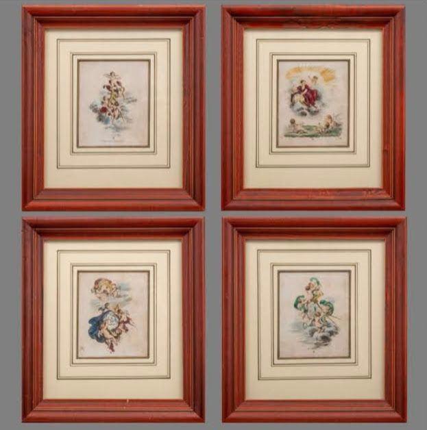 4 18e eeuw kopergravures, Antiek en Kunst, Kunst | Etsen en Gravures, Ophalen of Verzenden