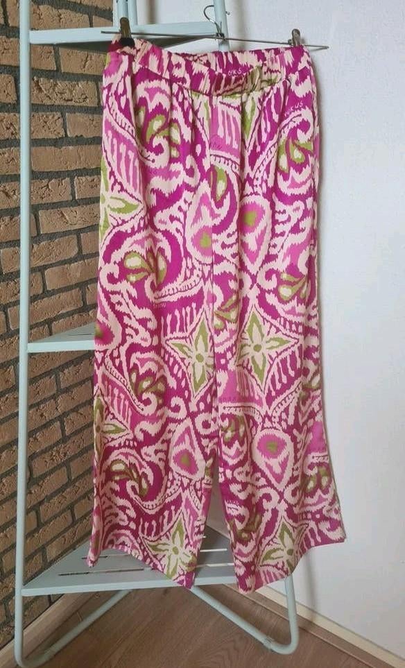 NUKUS  WIDE LEG BROEK L, Maat 38/40 (M), Verzenden, Beige, Zo goed als nieuw