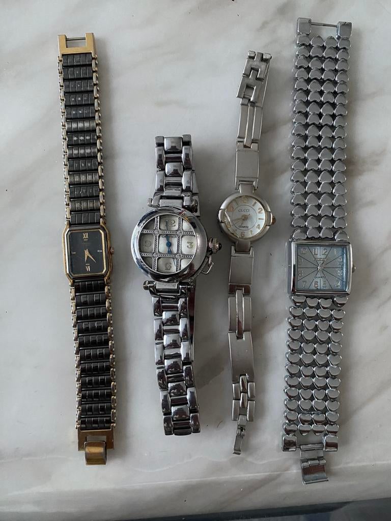 Seiko/gucci//anne klein horloges, Ophalen, Zo goed als nieuw, Staal, Overige merken
