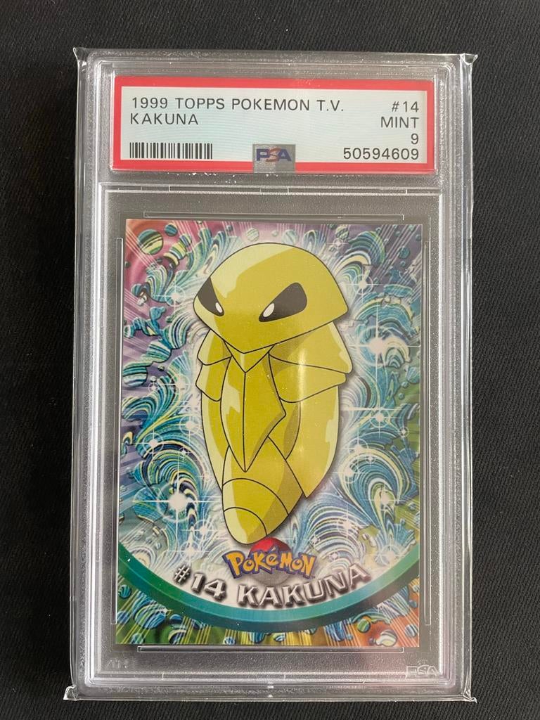 1999 Topps Pokémon T.V. Kakuna #14 PSA 9 Mint, Ophalen of Verzenden, Zo goed als nieuw, Losse kaart