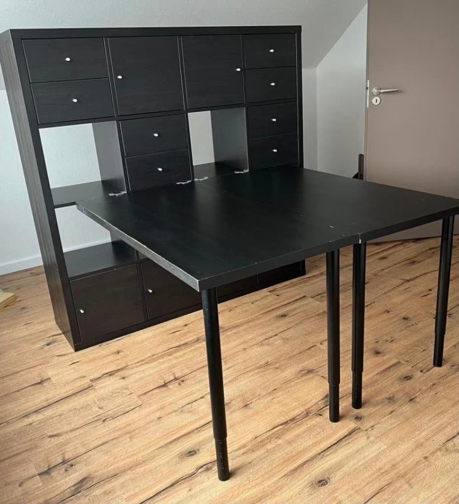 1x ikea kallax BUREAU BLAD ZWART, Huis en Inrichting, Ophalen, Gebruikt, Bureau