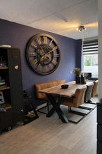 Grote wandklok met zichtbare tandwielen - 120 cm doorsnee, Ophalen, Zo goed als nieuw, Analoog, Wandklok