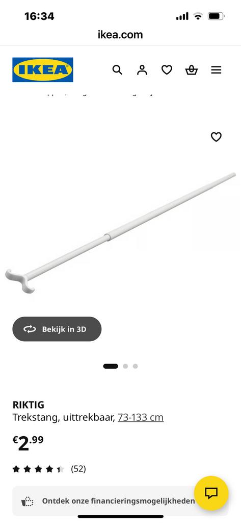 Trek stang riktig ikea, Ophalen of Verzenden, Zo goed als nieuw, 50 tot 100 cm, Minder dan 100 cm