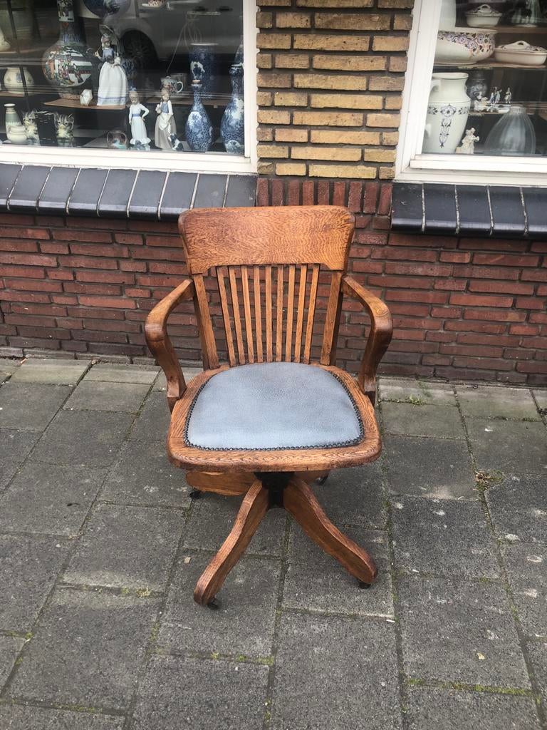 Antieke Engelse bureaustoel - Witby Grove Stores Ltd, Ophalen of Verzenden