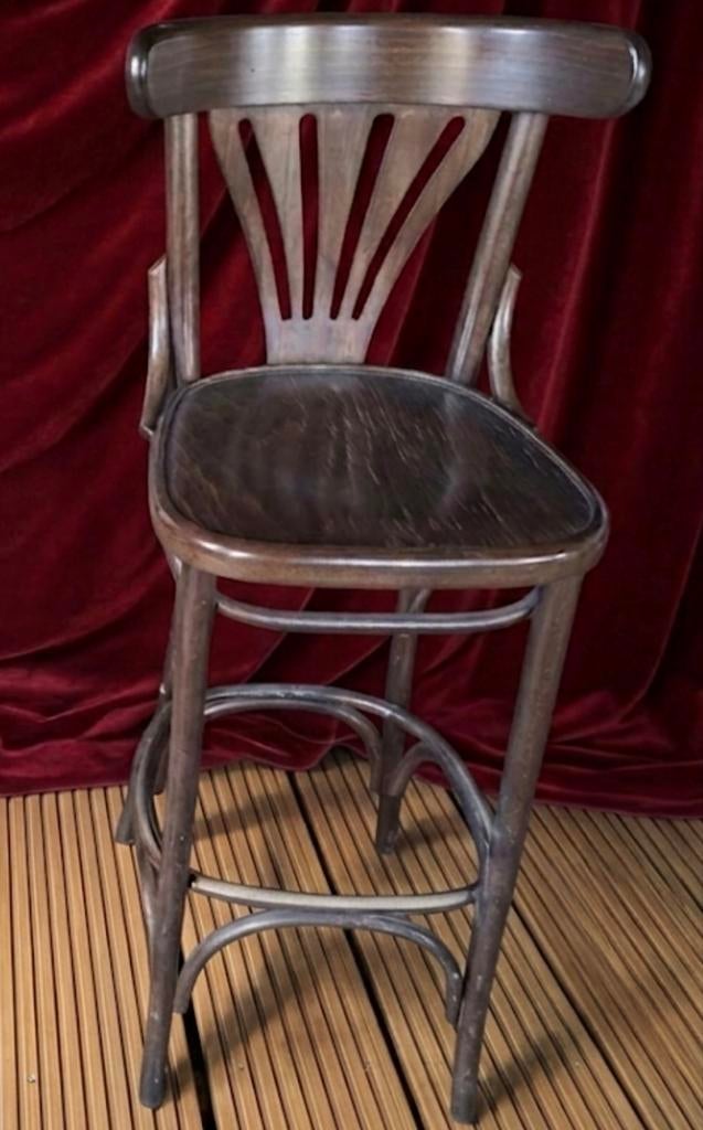 Set van 3 Thonet barkrukken - Vintage design, Huis en Inrichting, Ophalen, Gebruikt, Met voetsteun, 90 cm of meer