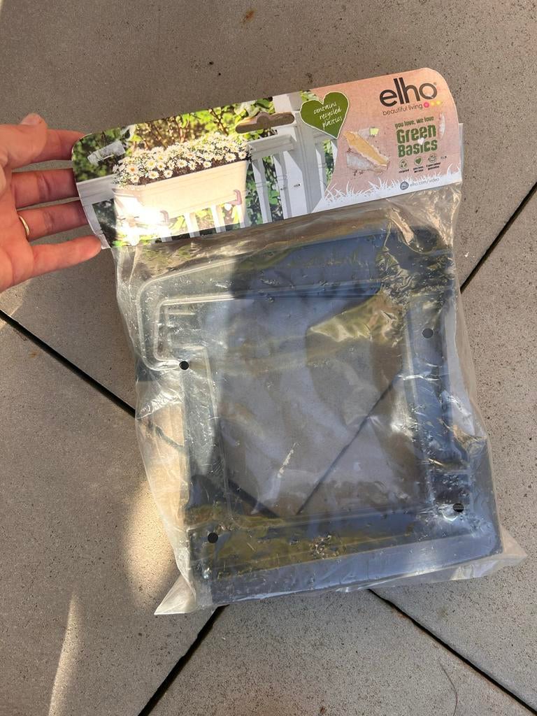 2 ELHO balkonhaken antraciet - nieuw in verpakking, Kunststof, Minder dan 30 cm, Nieuw, Ophalen of Verzenden